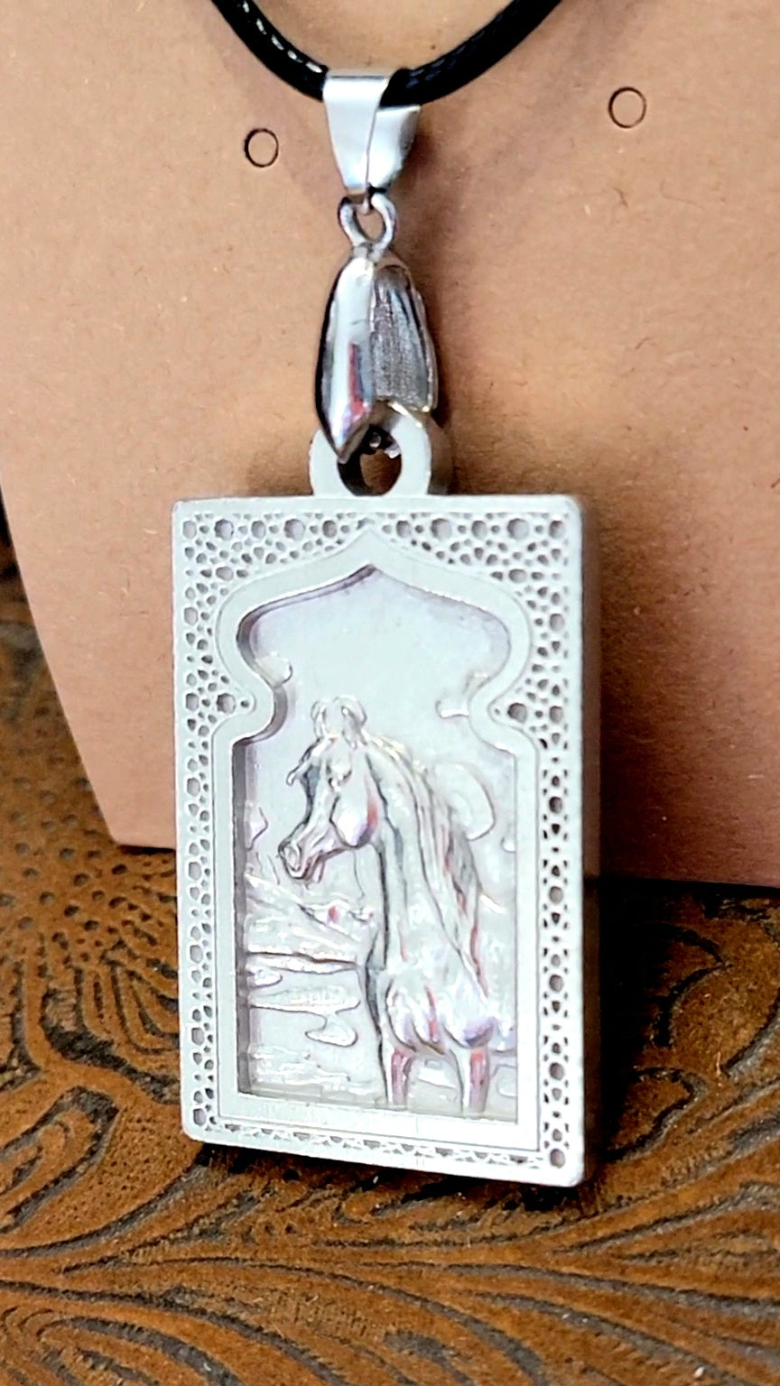 Moroccan Prince Pewter Arabian Horse necklace