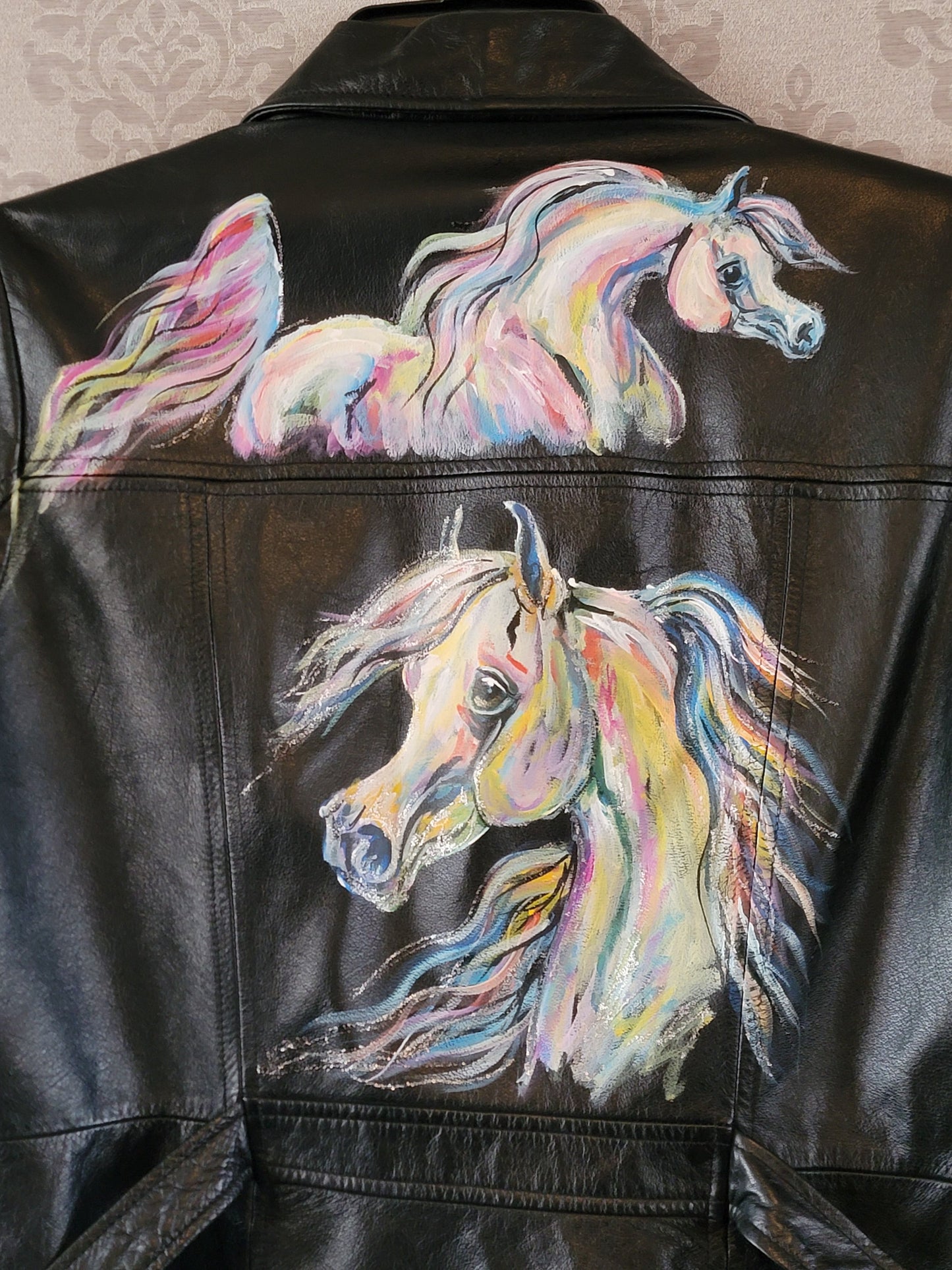 Hand-Painted Arabian Leather Jacket – Women's Small