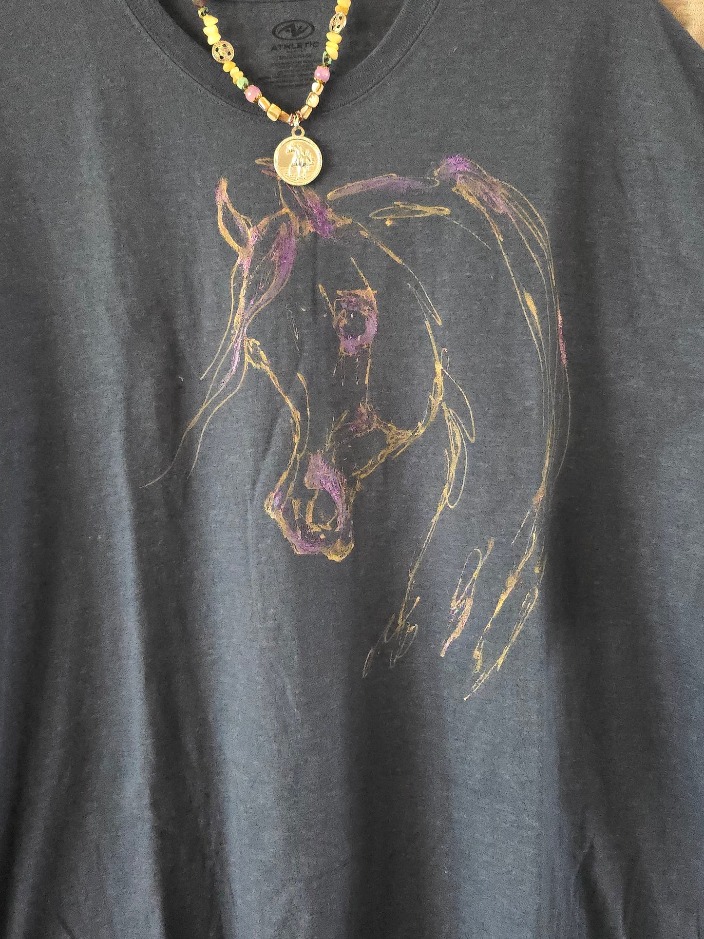 Hand-Painted Arabian Horse T-Shirt — Original Wearable Art