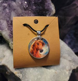Chestnut Arabian Horse Art Print Pendant Necklace