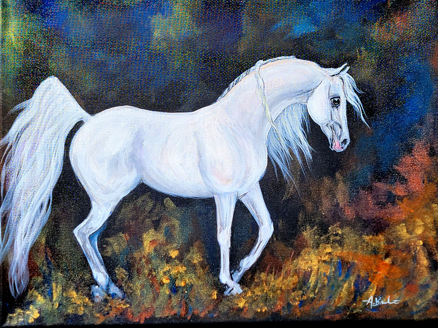 Impressionist style 16x20 inch painted pet portrait of your animal