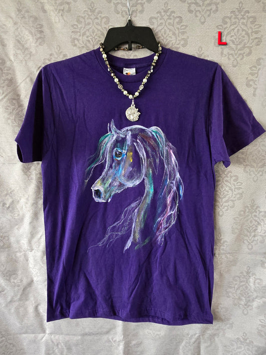 Hand-Painted Arabian Horse T-Shirt — Original Wearable Art