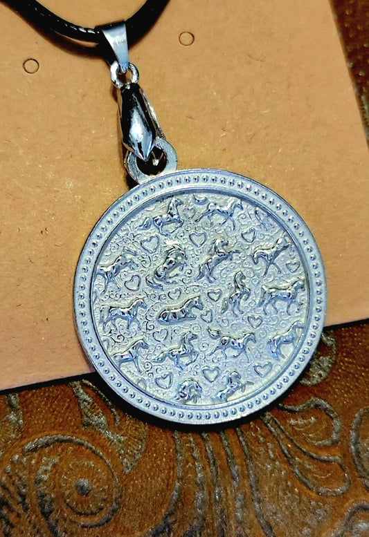 All the Pretty Ponies Pewter Horse herd pendant necklace