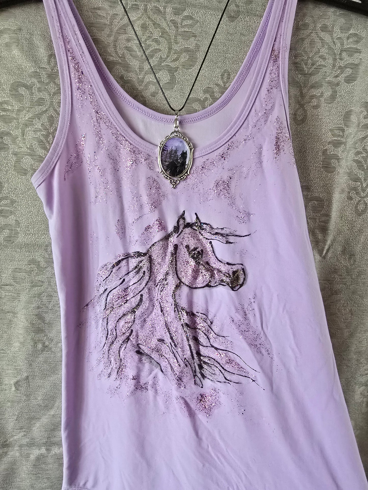 Hand-Painted Arabian Horse Tank — Original Wearable Art