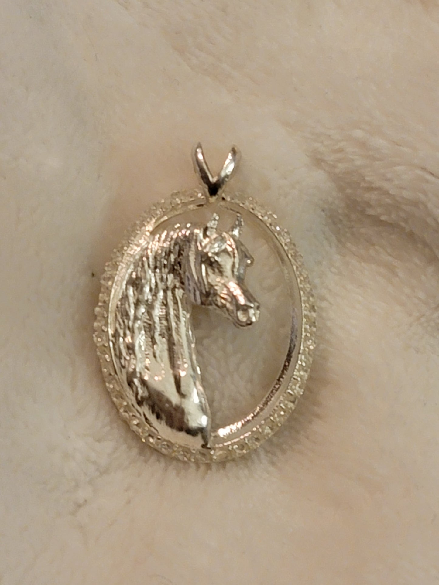 Sterling Silver Arabian Horse CZ Diamond Pendant