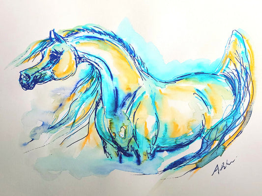 Tidal Fire — Original Mixed Media Painting