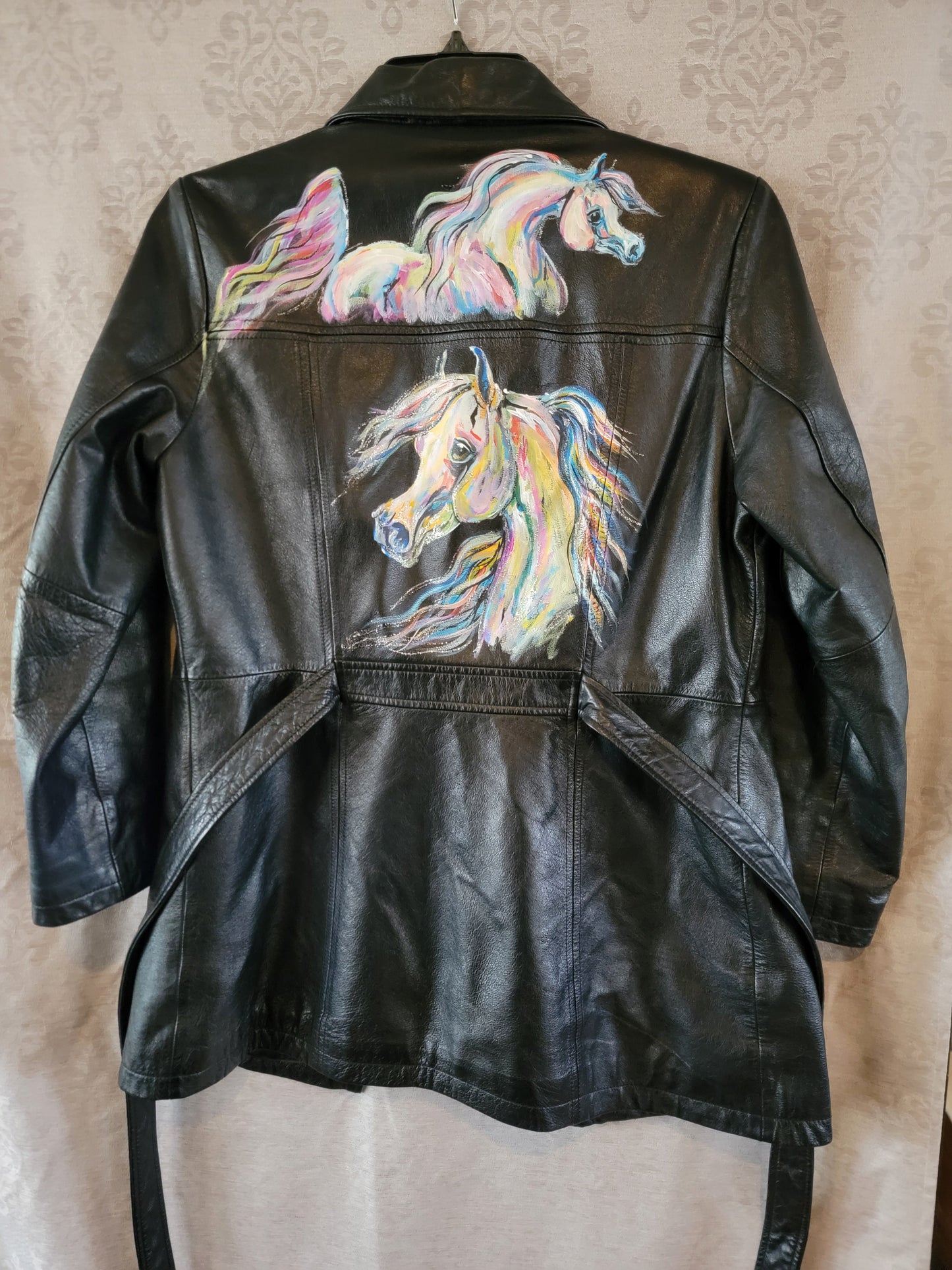 Hand-Painted Arabian Leather Jacket – Women's Small