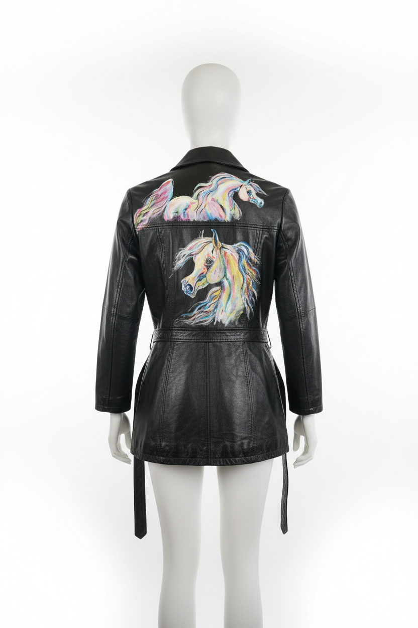 Hand-Painted Arabian Leather Jacket – Women's Small