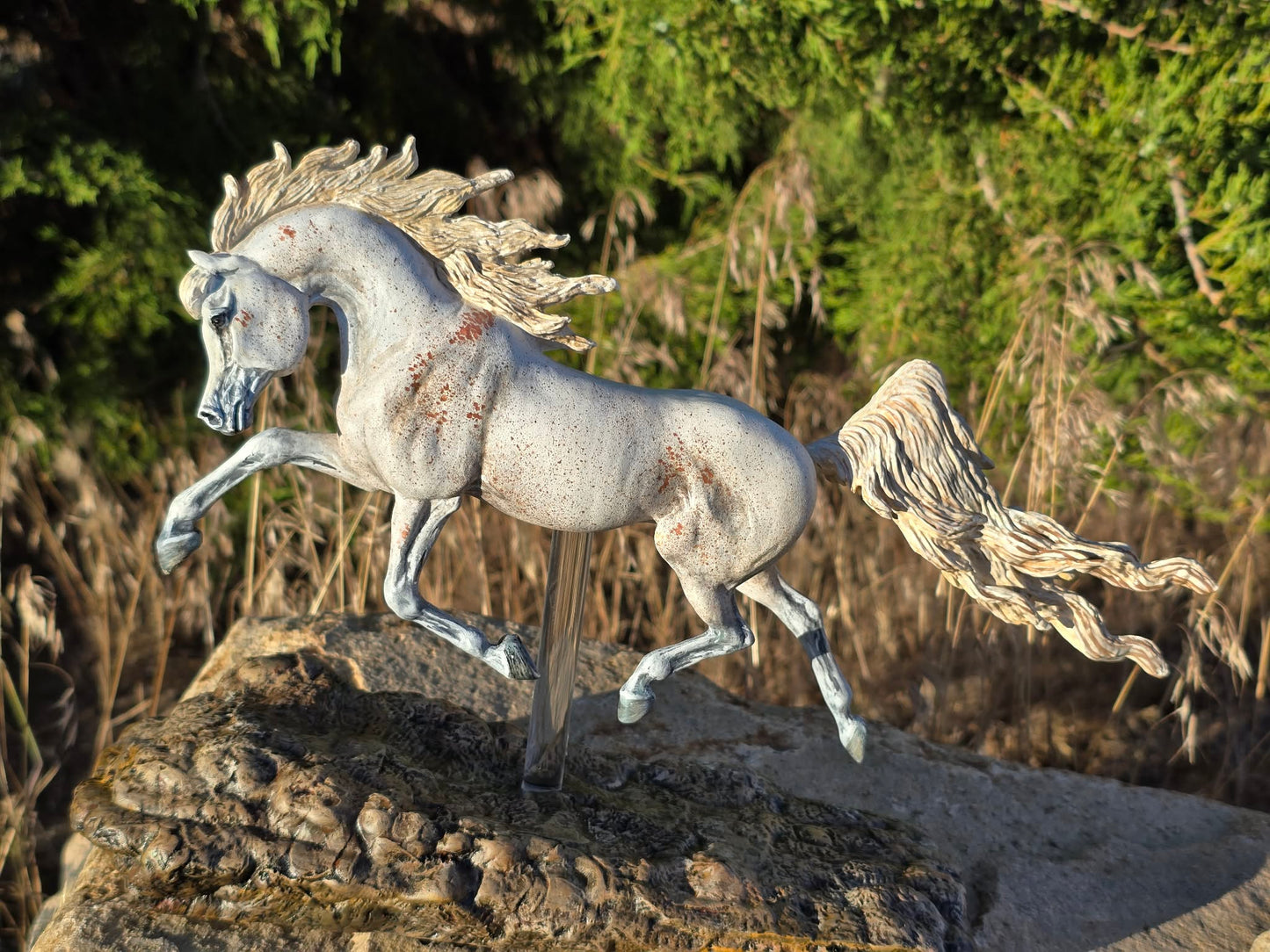 Shahdeen – Flea Bitten Grey | One of a Kind Hand Painted Model Horse
