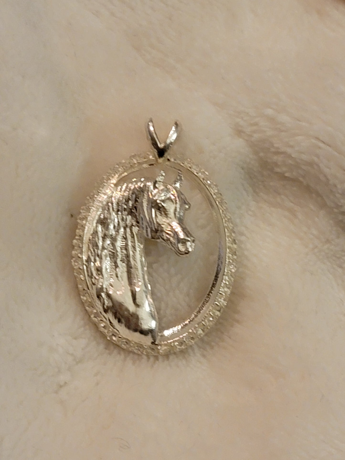 Sterling Silver Arabian Horse CZ Diamond Pendant