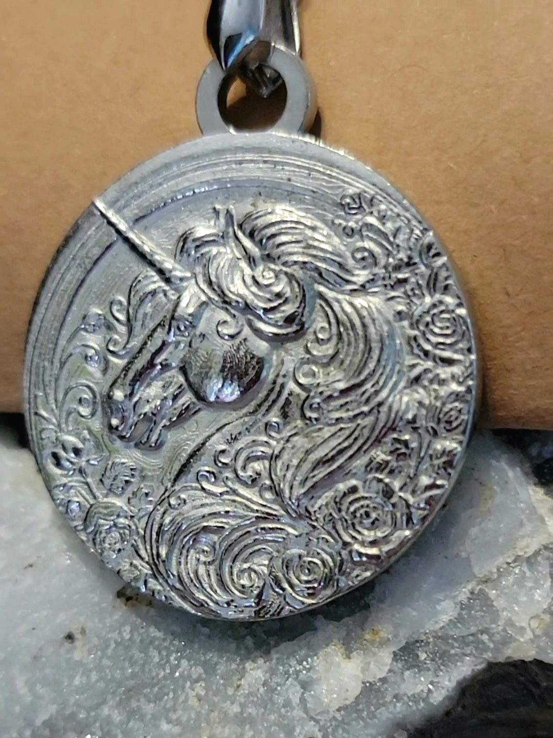 Pewter Unicorn Pendant Necklace Horse jewelry