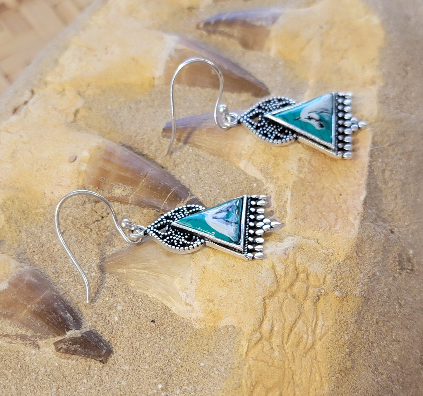 Tribal Bedouin Sterling Silver Arabian Horse earrings