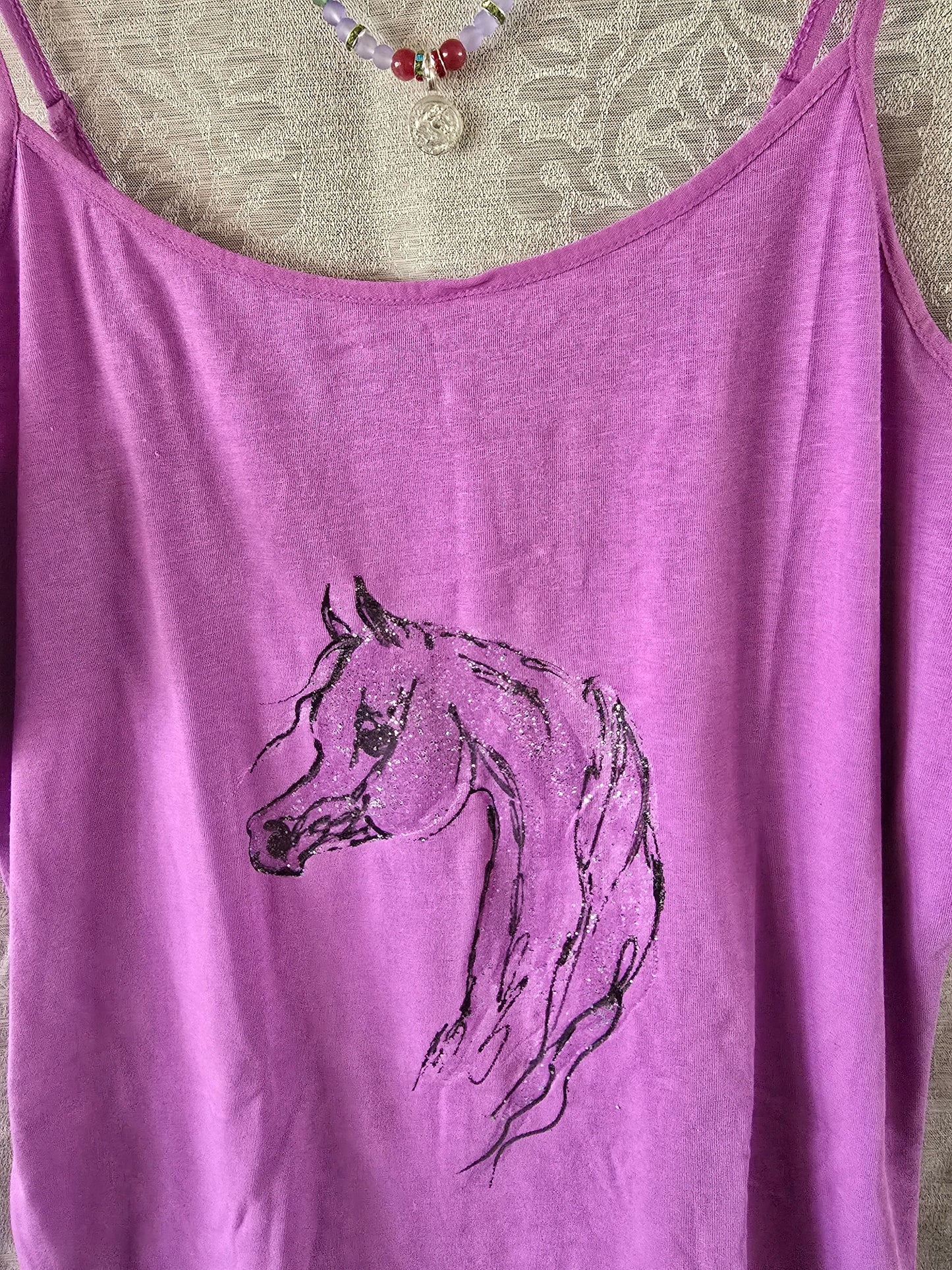 Hand-Painted Arabian Horse Cami — Original Wearable Art