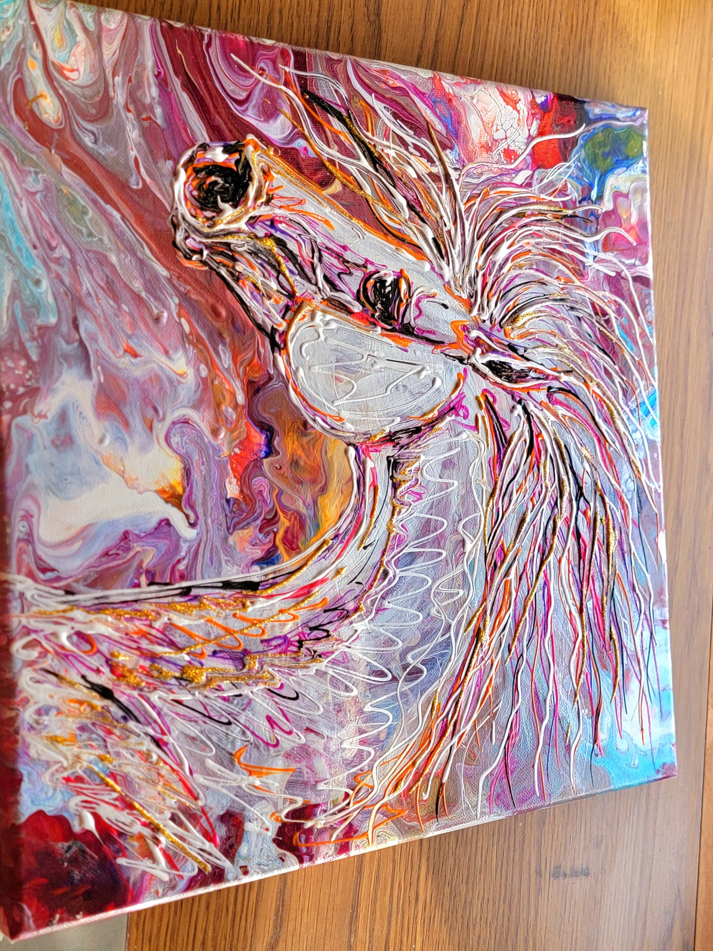 Wild Spirit — Original Arabian Horse Acrylic Painting 14×14"