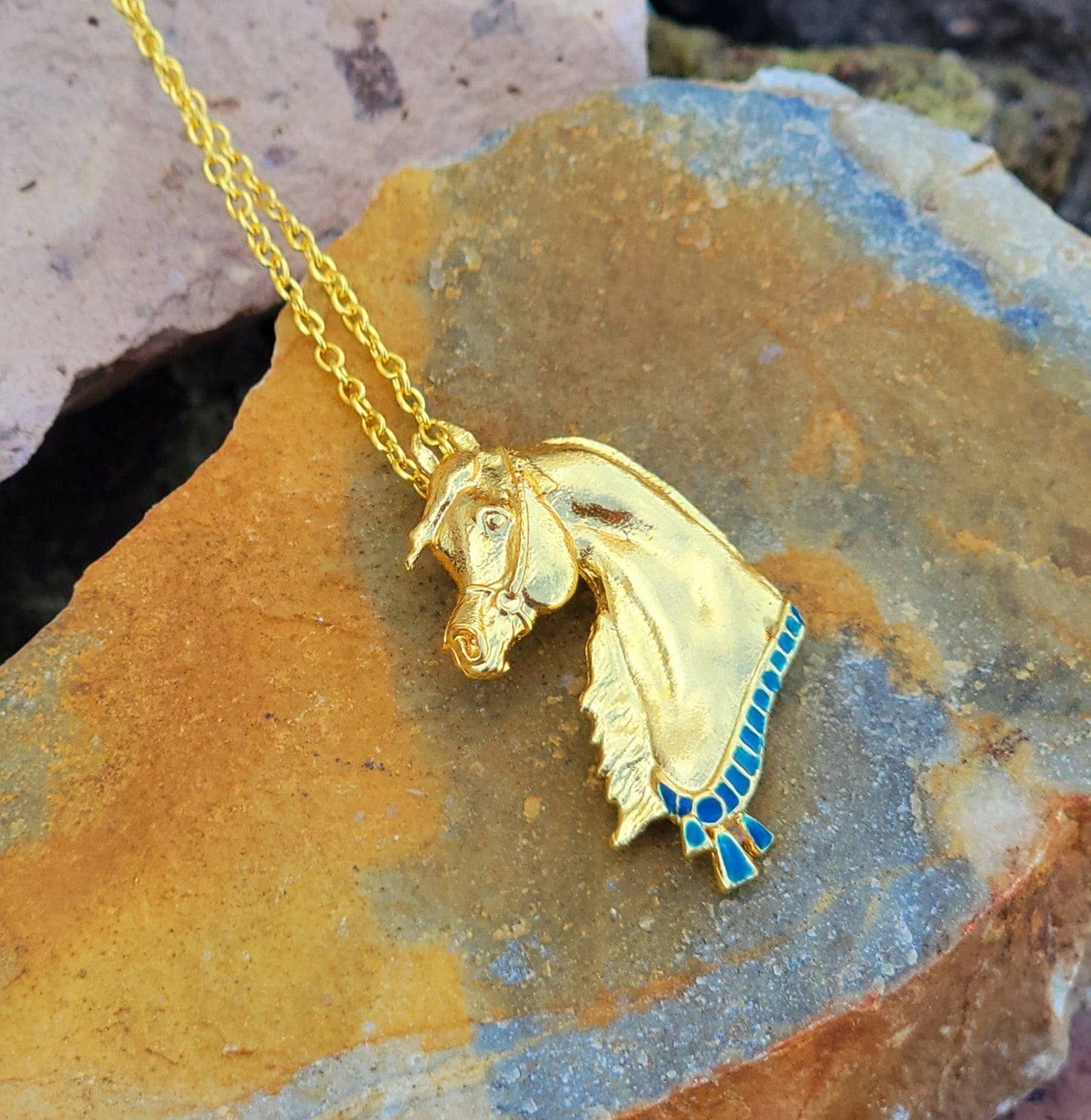 18K Gold Plated Arabian Horse Necklace