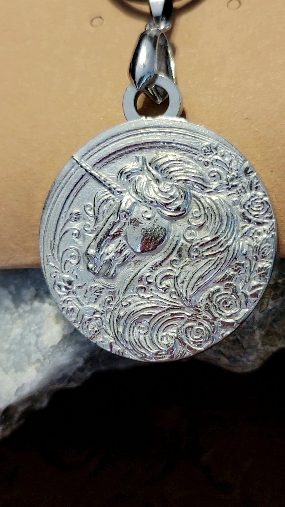 Pewter Unicorn Pendant Necklace Horse jewelry