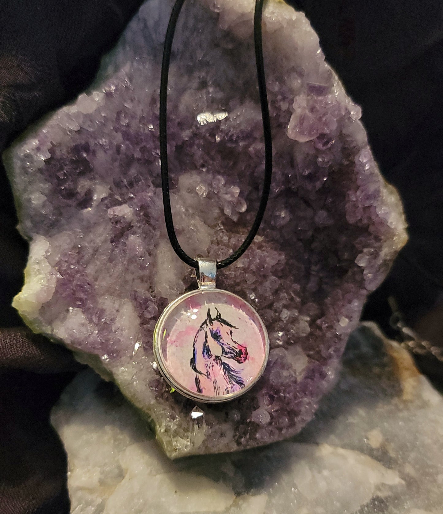 Arabian Horse Art Print Pendant Necklace