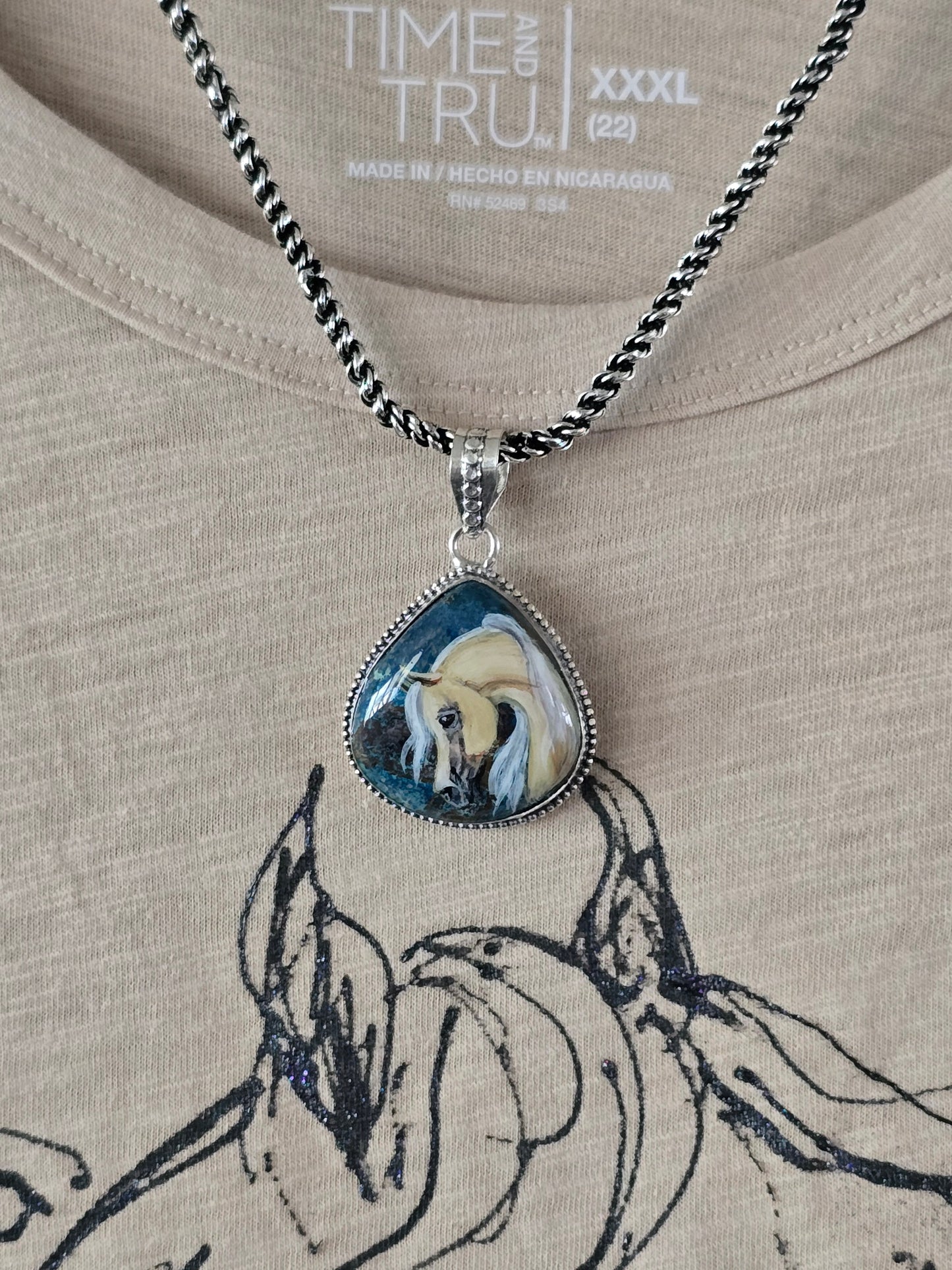 Hand-Painted Arabian Horse T-Shirt — Original Wearable Art
