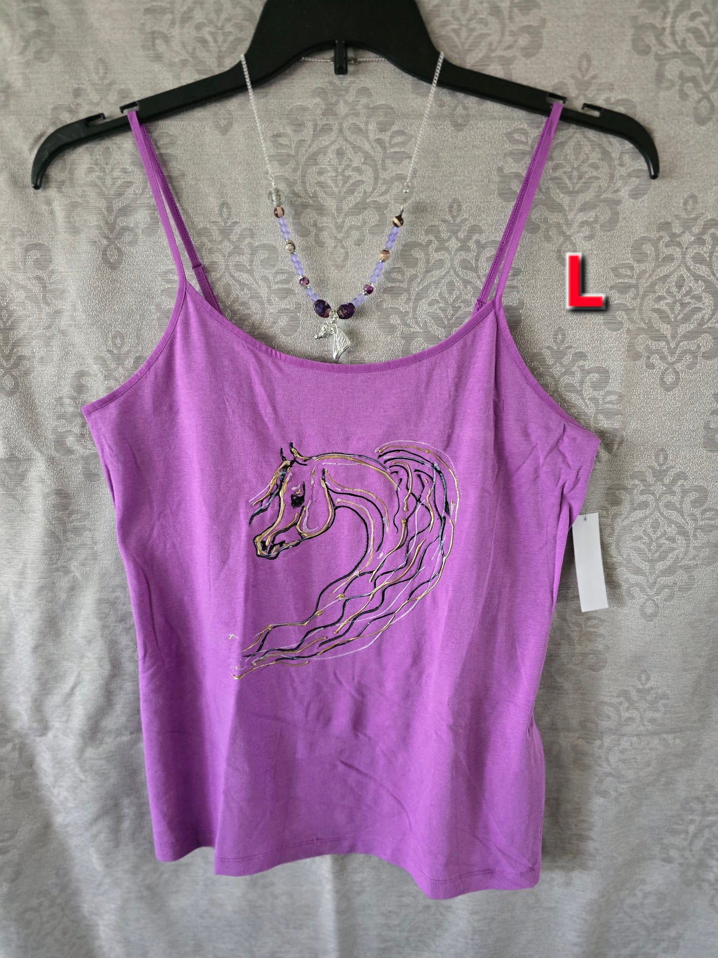 Hand-Painted Arabian Horse Cami — Original Wearable Art