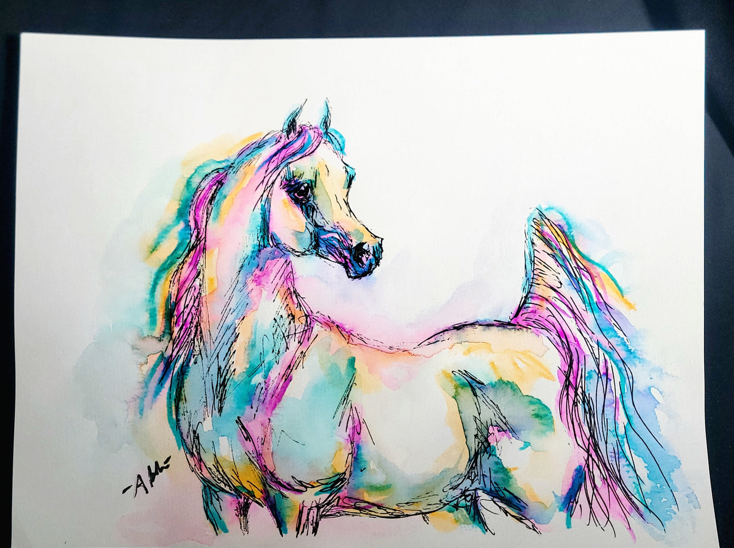 Prism Soul — Original Watercolor & Ink Painting