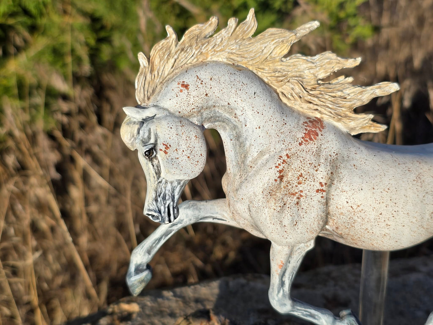 Shahdeen – Flea Bitten Grey | One of a Kind Hand Painted Model Horse
