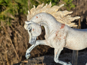 Shahdeen – Flea Bitten Grey | One of a Kind Hand Painted Model Horse