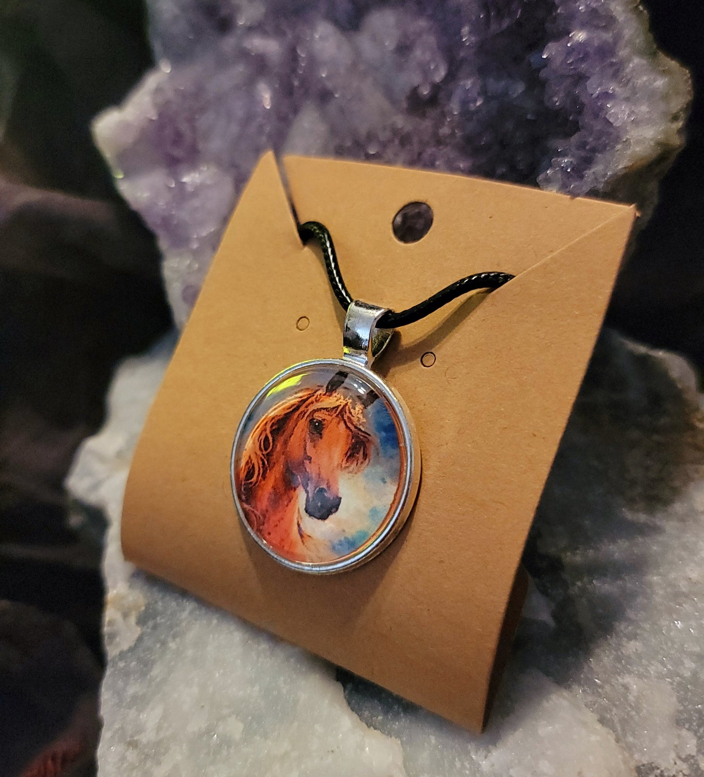 Chestnut Arabian Horse Art Print Pendant Necklace