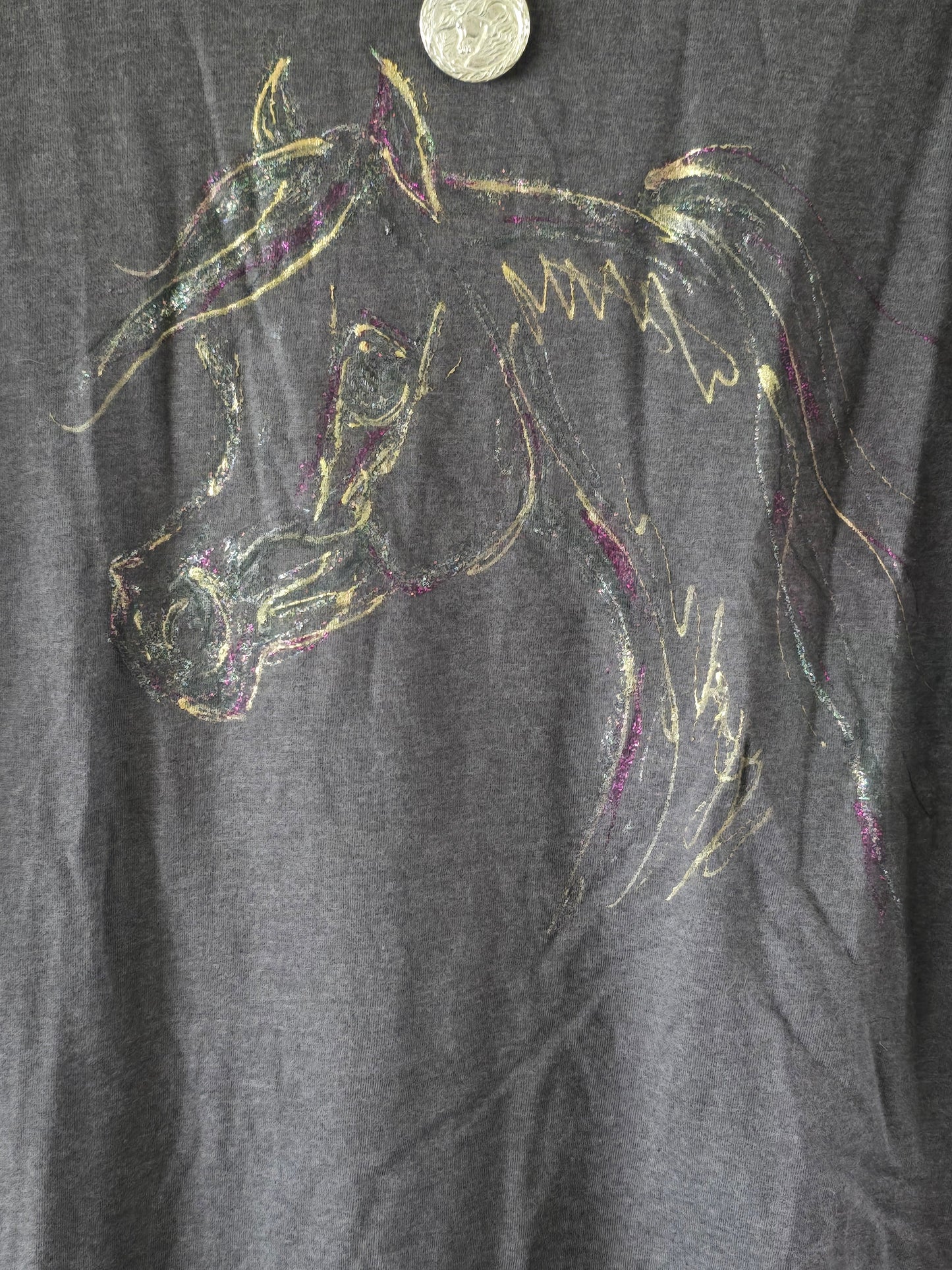 Hand-Painted Arabian Horse T-Shirt — Original Wearable Art