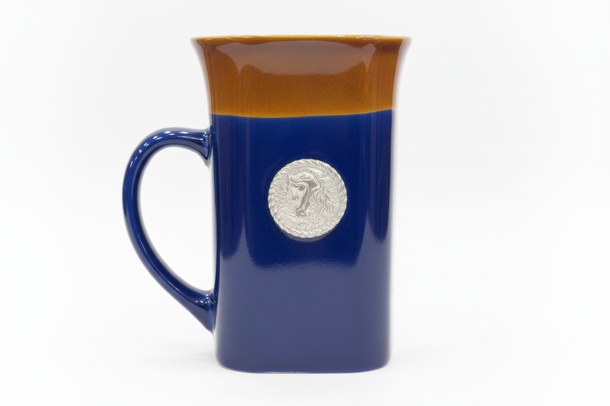 Arabian Horse Coffee Mug with Pewter Medallion