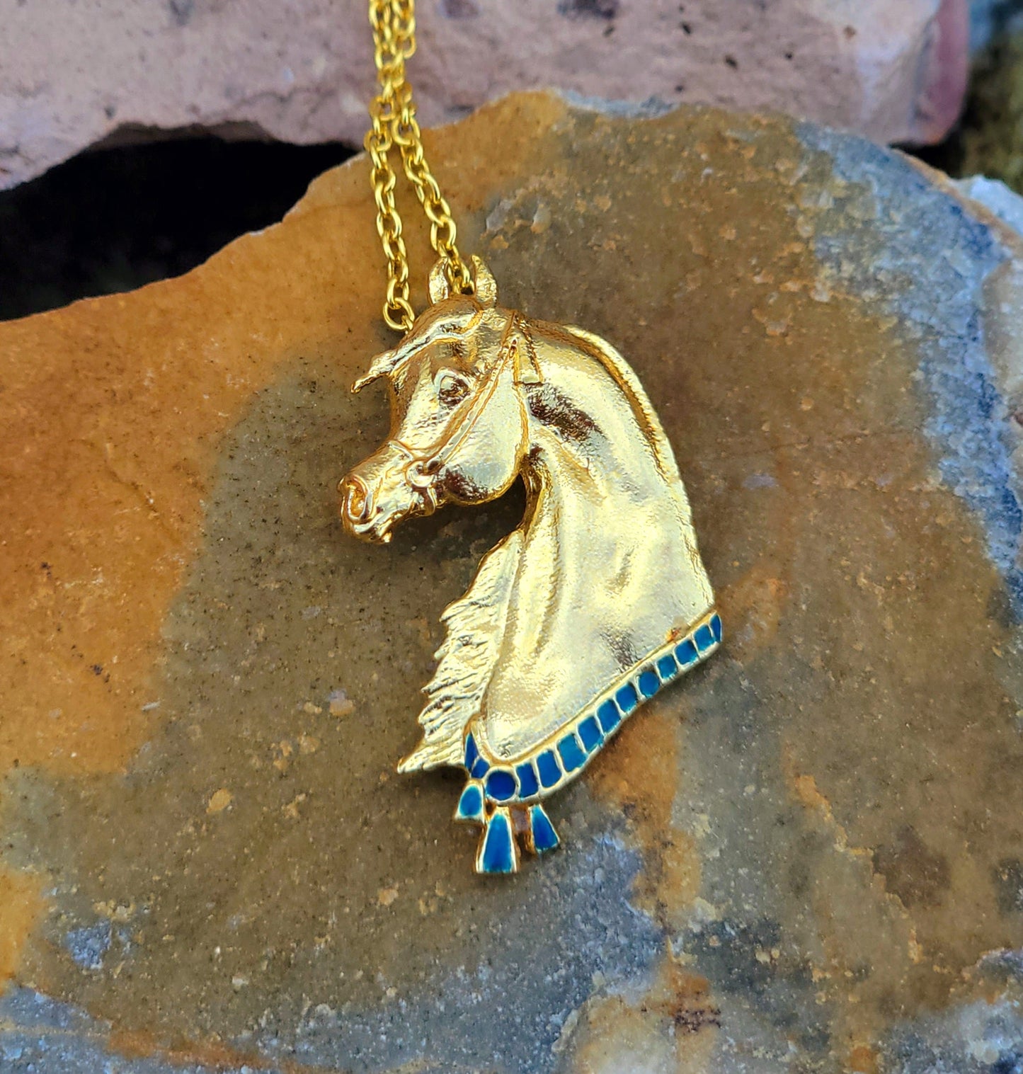 18K Gold Plated Arabian Horse Necklace